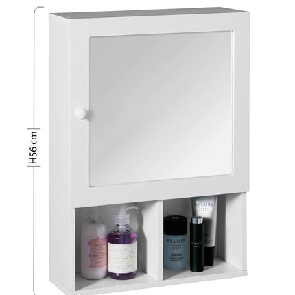 Port White Wood Mirrored Cabinet