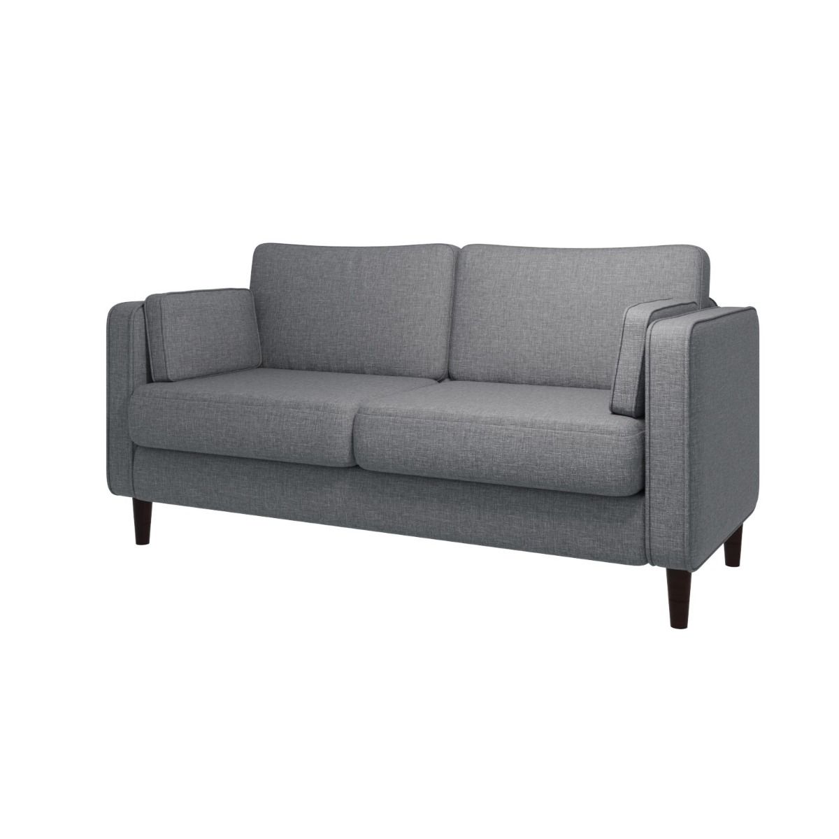 2 Seater Cushion Back Light Grey Sofa