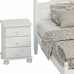 Richmond 3 Drawer Bedside in Off White Furniture To Go Ltd