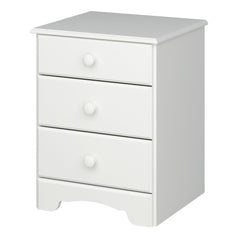 Nordic Bedside Table 3 Drawers, White