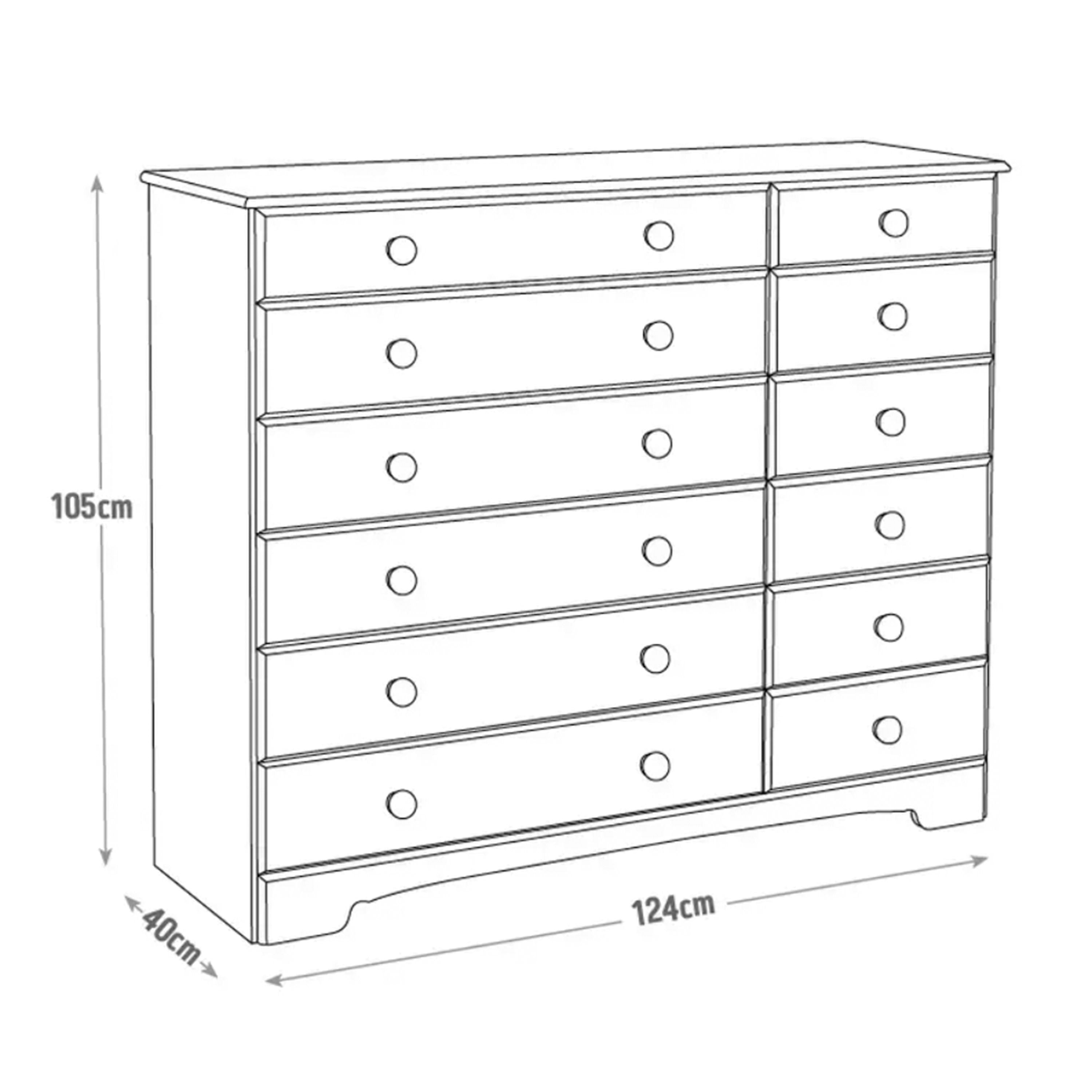 Nordic Chest of 6+6 Drawers in White