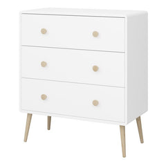 Gaia Chest of 3 Drawers in Pure White