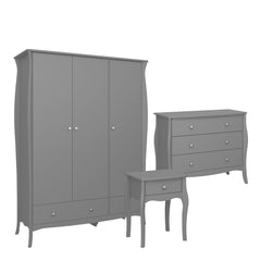 Baroque Wardrobe Set in Grey Furniture To Go Ltd