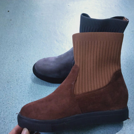 New style female student knitted wool tube Martin boots