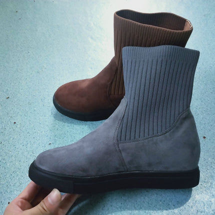 New style female student knitted wool tube Martin boots