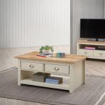 Lisbon 3 Piece Set (Corner TV Unit 2 Drawers, 1 Door & 3 Drawer Sideboard, 2 Drawer Coffee Table) Cream