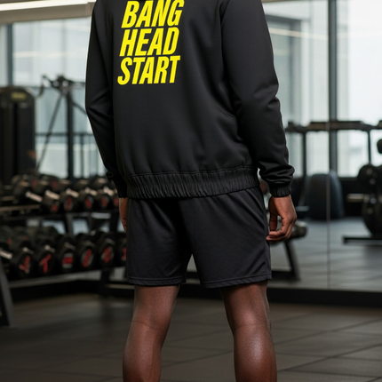 Soft Hooded Sports Jacket - Bang.Head.Start - blk/yel