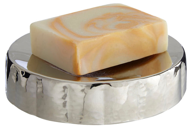 Hammered Bathroom Nickel Finish Soap Dish