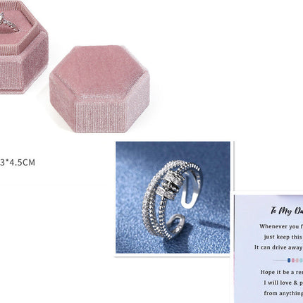 Stress Relief Transporter Spinning Bead Copper Micro Set Zircon Ring