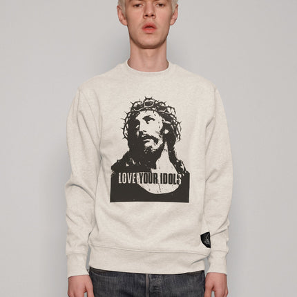 "Love Your Idols" Sweatshirt in Ecru