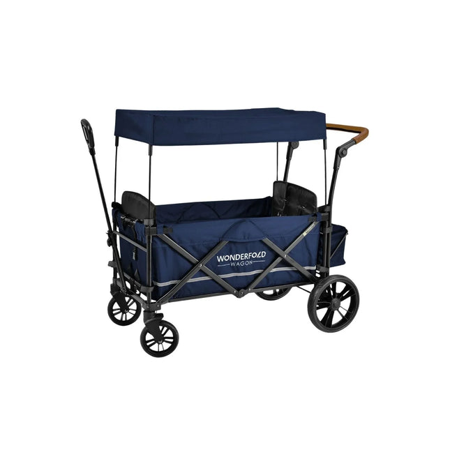 Wonderfold X4R Push and Pull Quad Stroller Wagon - Sapphire Navy