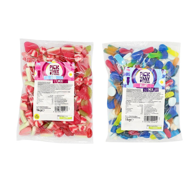 2 For £15.00 1kg Pick N Mix Sweets Red & Blue