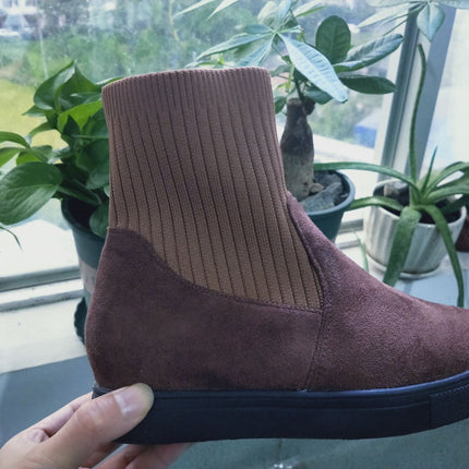 New style female student knitted wool tube Martin boots