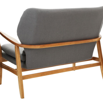 2 Seater Grey Sofa with Birchwood Frame, Stockholm