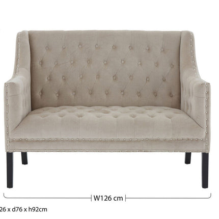 2 Seater Camel Velvet Sofa, Regent Park