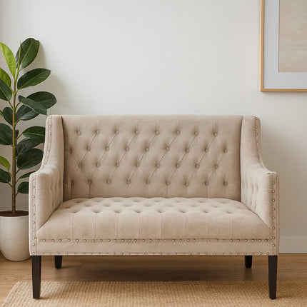 2 Seater Camel Velvet Sofa, Regent Park