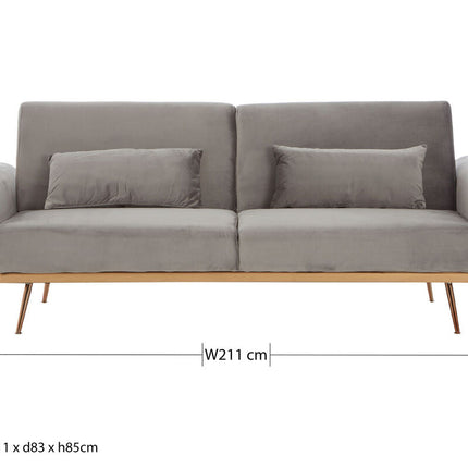 Grey Velvet Sofa Bed, Hatton