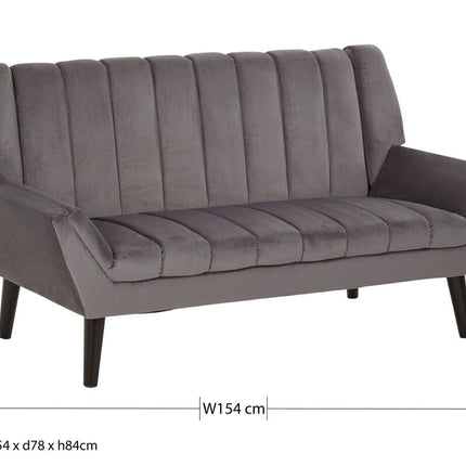 2 Seater Grey Sofa, Savina