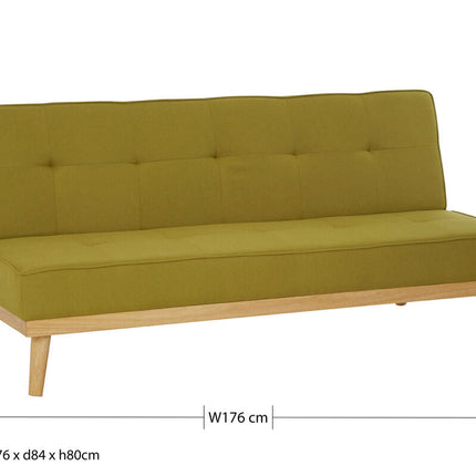 3 Seater Green Sofa Bed, Stockholm
