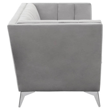 2 Seater Grey Velvet Sofa, Hansa