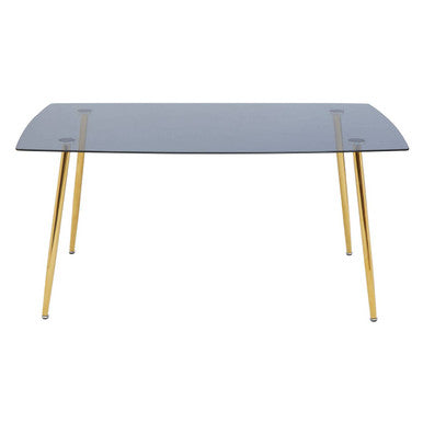 Smoked Glass Top and Slanted Legs Coffee Table with 6 Chairs Set, Wimslow