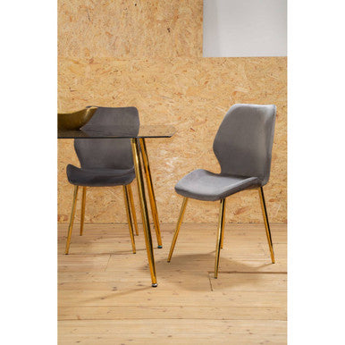 Smoked Glass Top and Slanted Legs Coffee Table with 6 Chairs Set, Wimslow