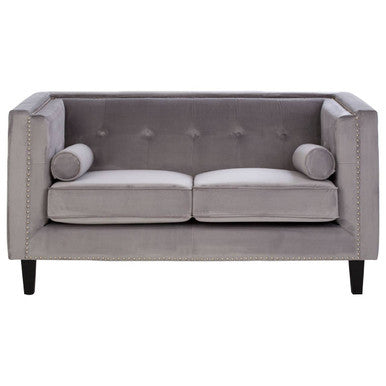 2 Seater Grey Velvet Sofa, Felisa