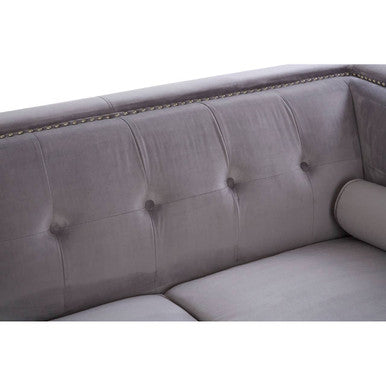 2 Seater Grey Velvet Sofa, Felisa