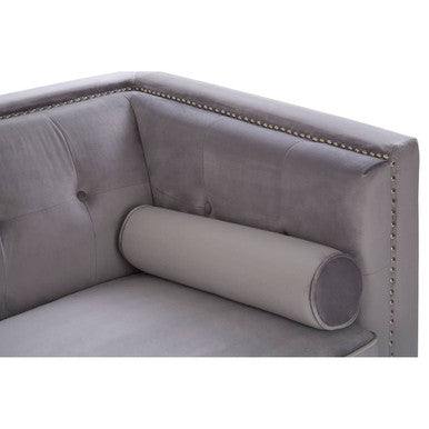 2 Seater Grey Velvet Sofa, Felisa