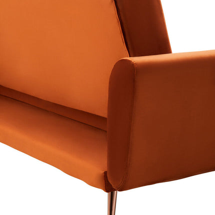 Burnt Orange Velvet Sofa Bed, Hatton