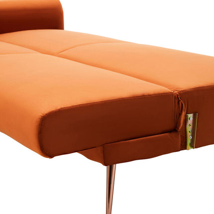 Burnt Orange Velvet Sofa Bed, Hatton