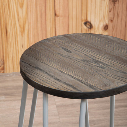 District 3 Piece Elm Wood Bar Table And Stool Set