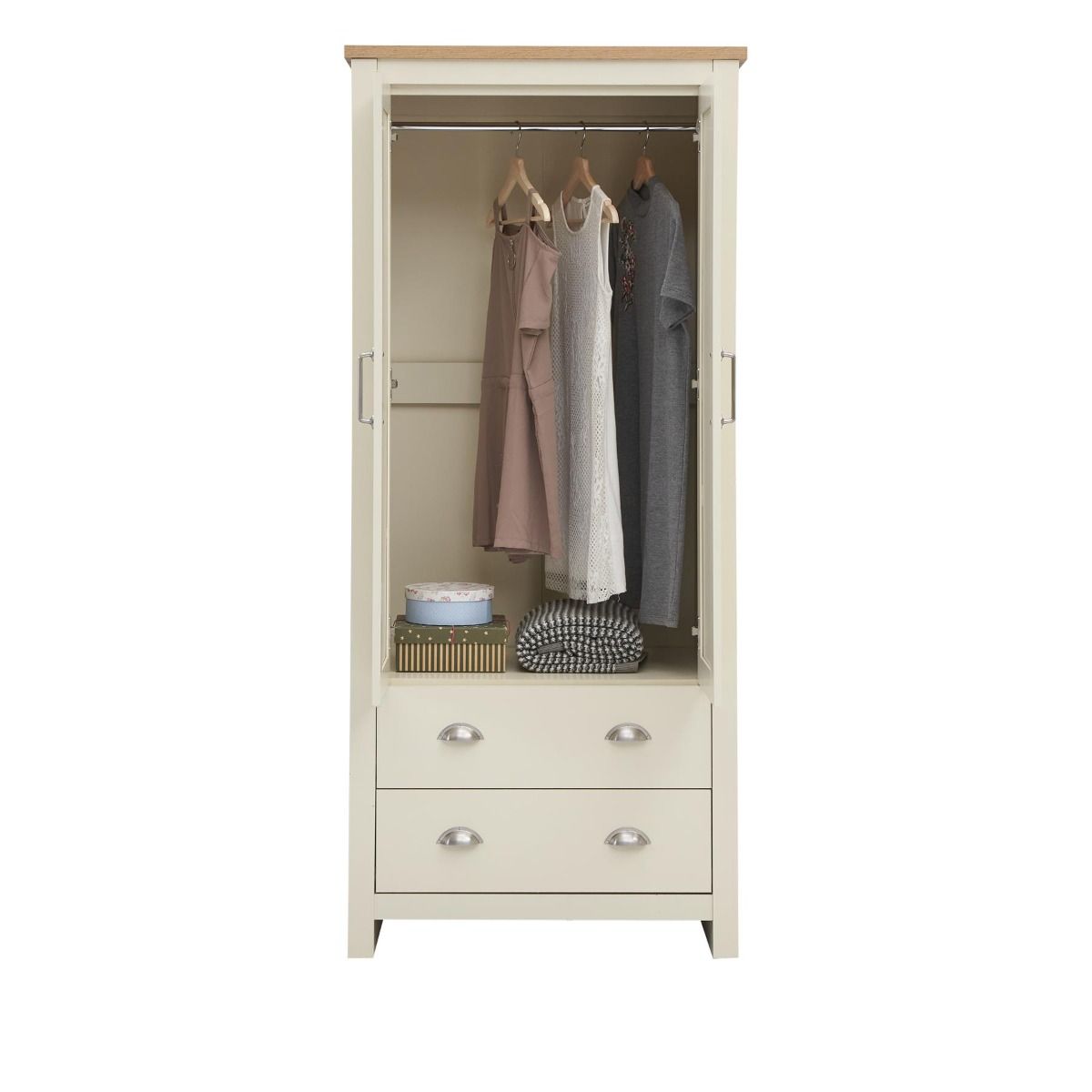 Lisbon 2 Piece Set (2 Door Wardrobe, 2+2 Chest)