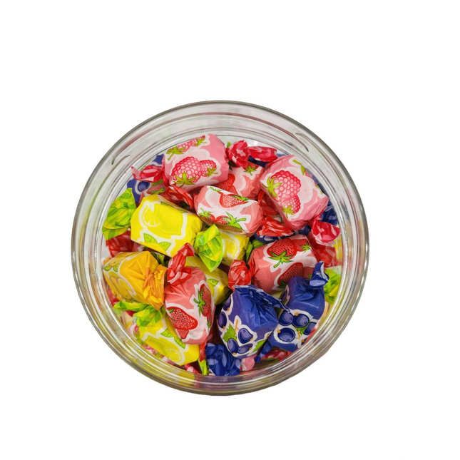 Simway Sweets Jar 725g - Assorted Fruit Chews - Individually Wrapped Sweets - Approximately 82 Pieces
