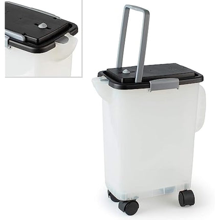 PetFusion Portable Dog & Cat Food Container - Heavy Duty Food Bin With Wheels, 10kg Storage (42 x 30 x 48cm)