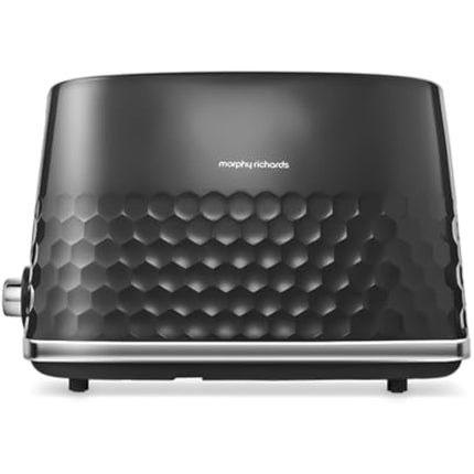 Morphy Richards Hive 2 Slice Toaster, Variable Browning, Removable Crumb Tray, Cancel, Defrost, Reheat, Anti-jam feature, Gloss Finish, 850W, Black, 220031