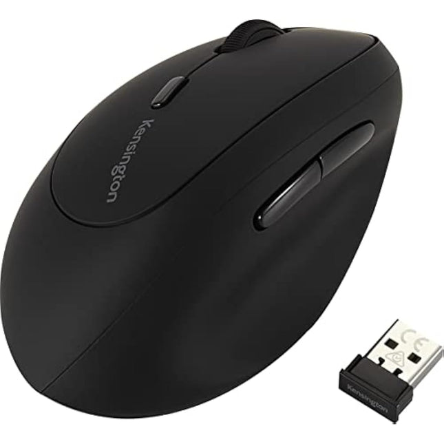 Kensington Pro Fit Left-Handed Ergo Wireless Mouse, Ergonomic Design Computer Mouse for Left Handed Users, 6 Button Control and USB Connectivity, Black - K79810WW