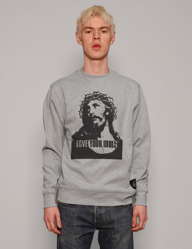 "Love Your Idols" Sweatshirt in Grey