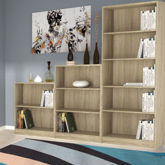 4 You Medium Wide Bookcase In Pearl White & Somona Oak