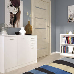 4 You 3 Door 2 Drawer Wide Cupboard in Pearl White