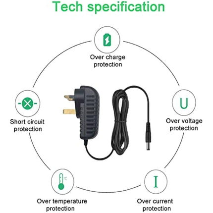 MyVolts 12V power supply adaptor compatible with Yamaha PSR-530 Keyboard - UK plug