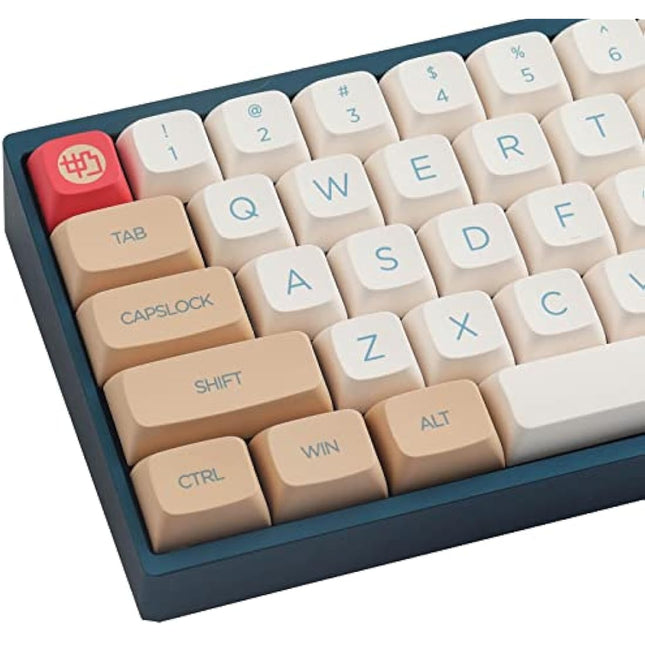 Tsungup Keycaps - DYE-Sub -PBT Keycaps - English (US) Layout - XDA Profile - 138 Key - MX Stems - for Mechanical Keyboards - Soy Milk