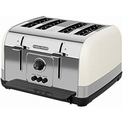 Morphy Richards Venture Cream 4 Slice Toaster - Defrost Setting - High Lift Feature - 240132