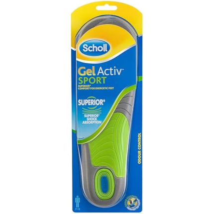 Scholl Insoles Men's Sport Gel Active UK Shoe Size 7-12