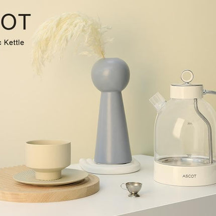 ASCOT Electric Kettle, Glass Electric Tea Kettle, Gift for Man/Women/Family, 1.5L Glass Tea Heater & Hot Water Boiler, BPA-Free, Auto Shut-Off