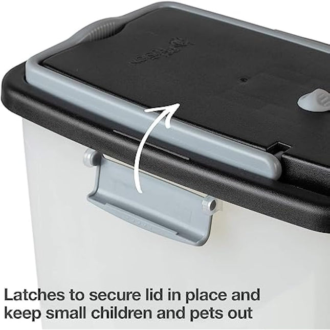 PetFusion Portable Dog & Cat Food Container - Heavy Duty Food Bin With Wheels, 10kg Storage (42 x 30 x 48cm)