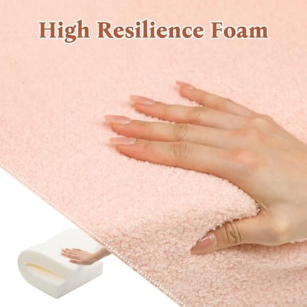 BEJOY Kids Sofa Bed 2-in-1 Fold Out Bed Cuddly Teddy Fur Toddler Couch Convertible Sofa to Lounger Toddler Armchair Kids Chair Children's Day and Birthday Gift for Girls Boys, Misty Rose