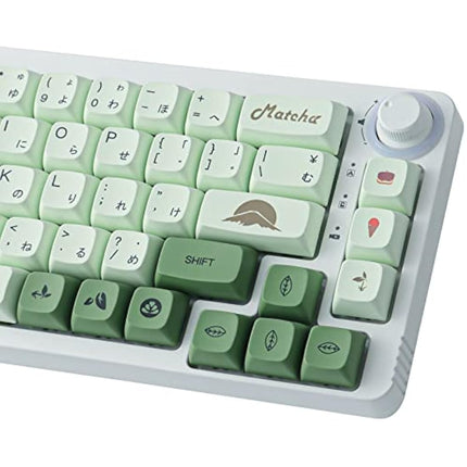 Sunzit Keycaps, PBT Keycaps 124 Key Keycaps XDA Profile Dye Sublimation Matcha Keycaps Suitable for Cherry MX Mechanical Keyboard