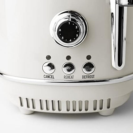 Haden Heritage White Toaster 2 Slice - Variable Browning Control - Electric Stainless Steel Toaster - Economy Mode - Reheat, Cancel and Defrost Functions - 1370-1630W