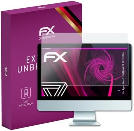 atFoliX Plastic Glass Protective Film compatible with Apple iMac 21,5 (Model 7G 2012-2014), 9H Hybrid-Glass FX Screen Protector